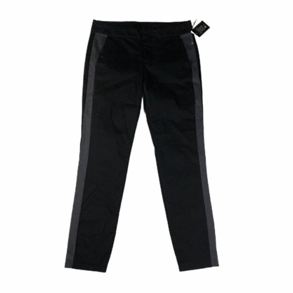 NWT Stitch Fix Kut Kloth Black & Gray Tuxedo Side Stripe Chino Pants Sz. 2